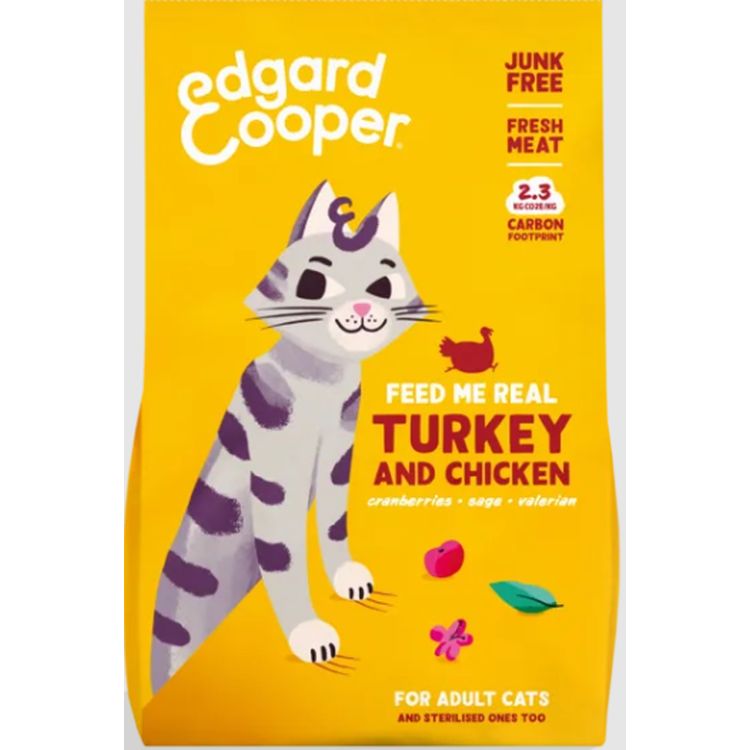 EDGAR&COOPER gato adulto pavo y pollo 2 kg