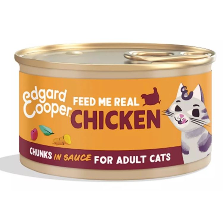 EDGAR&COOPER gato adulto wet trocitos pollo lata 85 gr