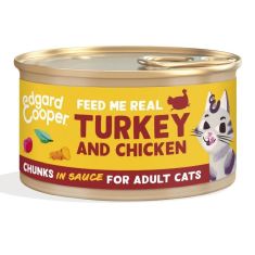 EDGAR&COOPER gato adulto wet trocitos pavo y pollo lata 85 gr