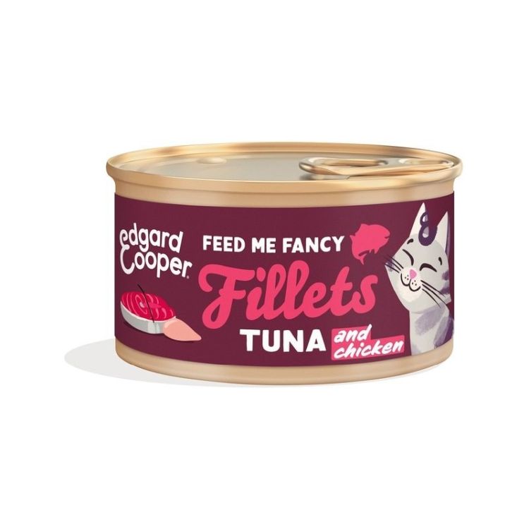 EDGAR&COOPER gato adulto wet filetes atun y pollo lata 70 gr