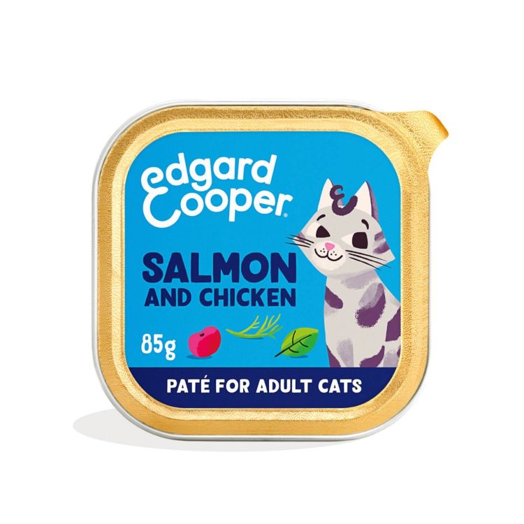 EDGAR&COOPER gato adulto pate salmon y pollo tarrina85 gr