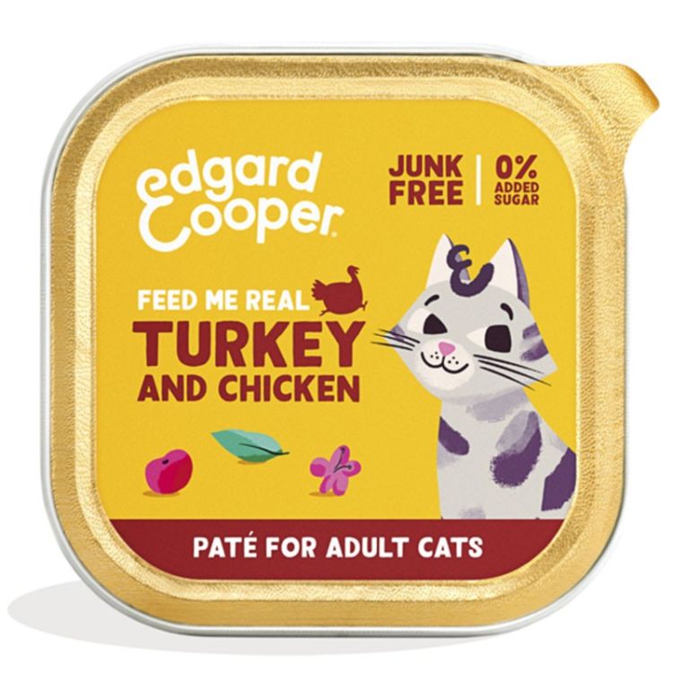 EDGAR&COOPER gato adulto pate pavo y pollo tarrina 85 gr