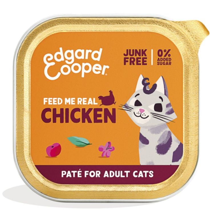 EDGAR&COOPER gato adulto pate cordero y pollo tarrina 85 gr