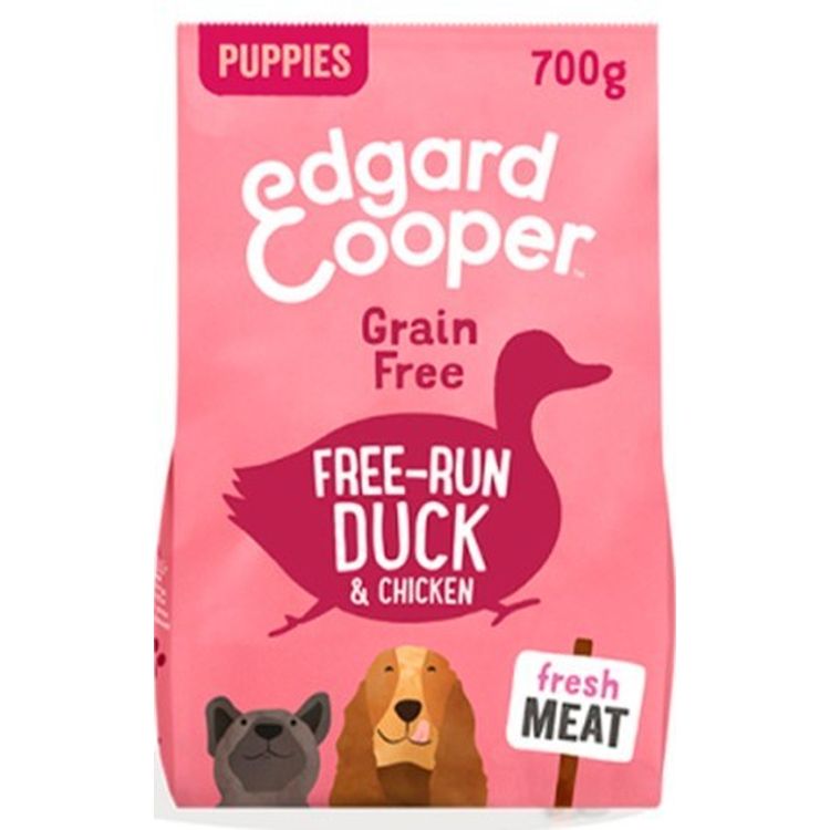 EDGARD&COOPER perro puppy pollo, pato, frutas, zanahoria y guisantes 700 gr