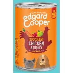 EDGAR&COOPER perro adulto pollo y pavo lata 400 gr