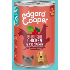 EDGAR&COOPER perro senior pollo y salmon lata 400 gr