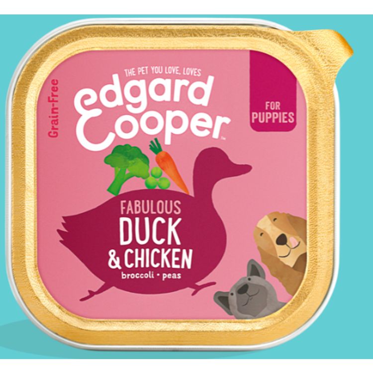 EDGAR&COOPER perro puppy pato y pollo tarrina 150 gr