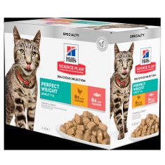 HILLS SP gato adulto Perfect Weight pollo y salmon pouch 85 gr