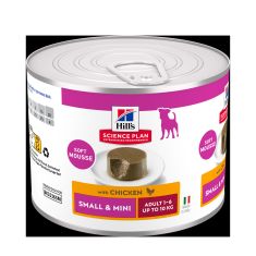 HILLS SP perro adulto mini mousse pollo lata 200 gr