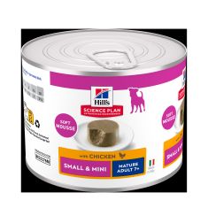 HILLS SP perro adulto mini mature mousse pollo lata 200 gr