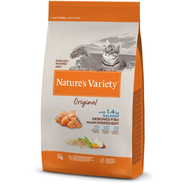 NATURES VARIETY gato adulto esterilizado HG salmon