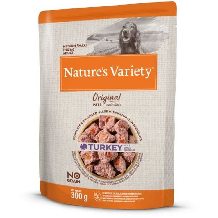 NATURES VARIETY perro adulto medium maxi Original pavo pouch 300 gr