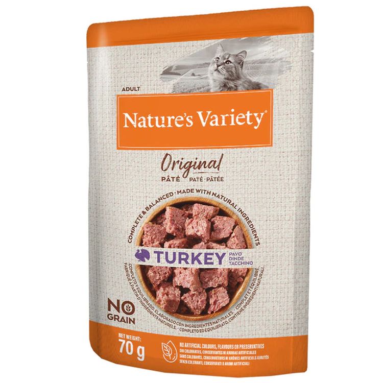 NATURES VARIETY gato adulto pavo pate pouch 70 gr