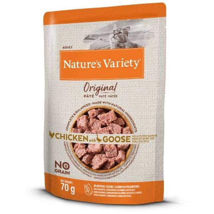 NATURES VARIETY gato adulto Original pollo ganso pouch 70 gr
