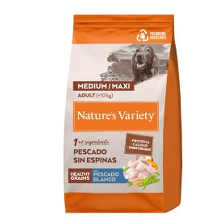 NATURES VARIETY perro adulto medium maxi HG pescado blanco
