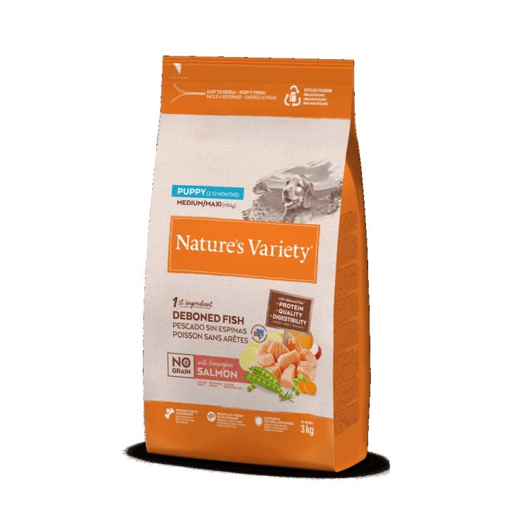 NATURES VARIETY perro puppy medium maxi NG salmon