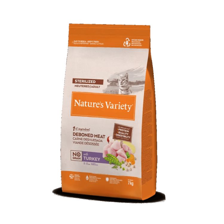 NATURES VARIETY gato adulto esterilizado NG pavo