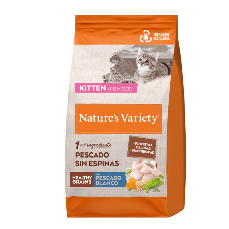 NATURES VARIETY gato kitten HG pescado blanco