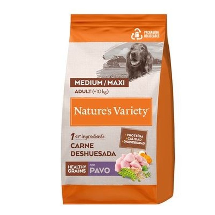 NATURES VARIETY perro adulto medium maxi HG pavo