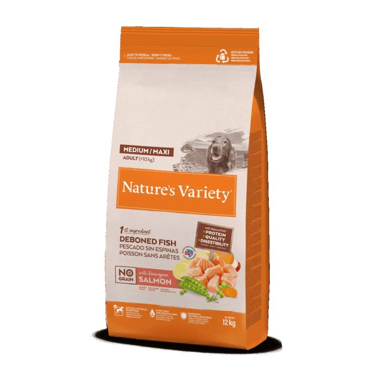 NATURES VARIETY perro adulto medium maxi NG salmon
