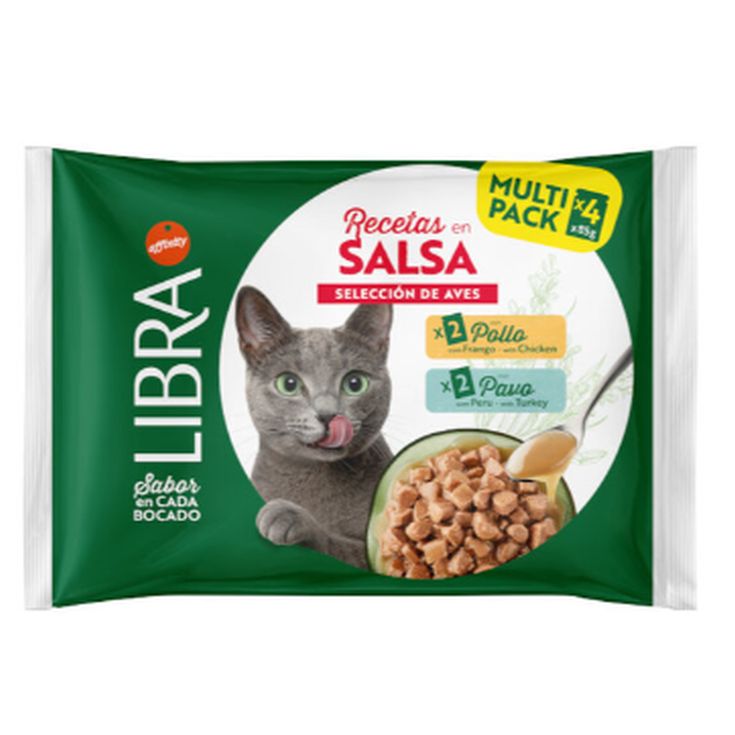 LIBRA gato adulto pollo y pavo salsa pouch 4x85 gr