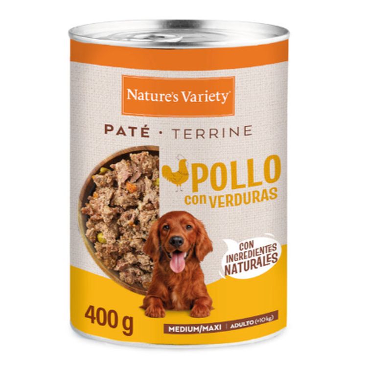 NATURES VARIETY perro puppy medium maxi pollo pate lata 400 gr