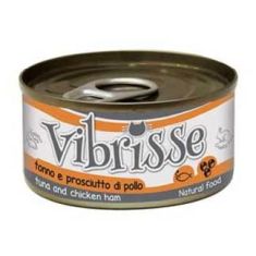 VIBRISSE gato adulto atun y jamon de pollo lata 70 gr