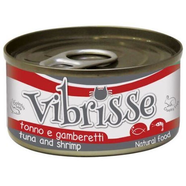 VIBRISSE gato adulto atun y gambas lata 70 gr