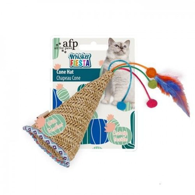 AFP gato juguete Whisker fiesta cono