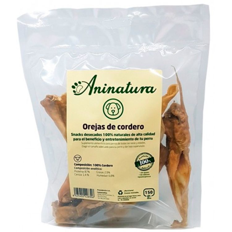 ANINATURA perro snack orejas de cordero 150 gr