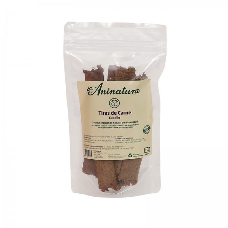 ANINATURA perro snack tiras de carne caballo 150 gr