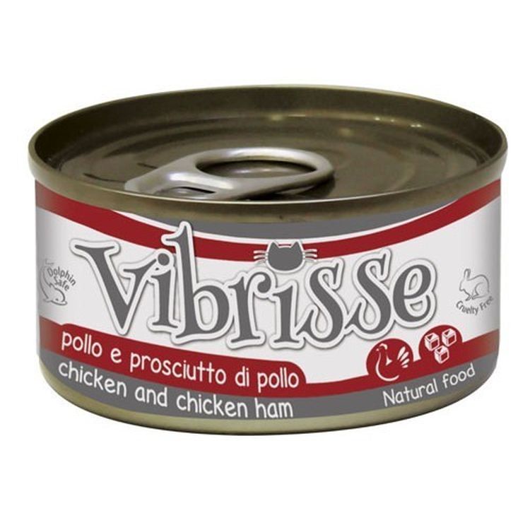VIBRISSE gato adulto pollo y jamon lata 70 gr