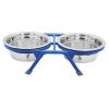 ICA comedero doble pie azul 12cm