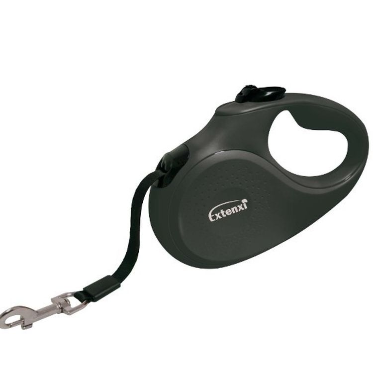 ICA perro correa extensible negra