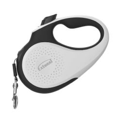 ICA perro correa extensible bicolor blanca