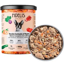 FIDELIS perro menu cabra, zanahoria, remolacha y melocoton tarro 400 gr