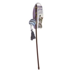 NAYECO gato juguete varita lana suave con pelota 45 cm