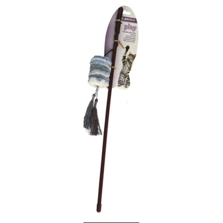 NAYECO gato juguete varita lana suave con tubo 45 cm