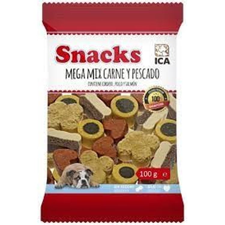 ICA perro snack mix carne y pescado 100 gr