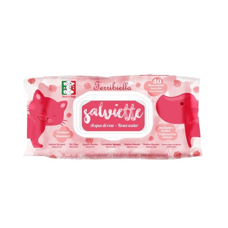 FERRIBIELLA toallitas agua rosas 40 uds