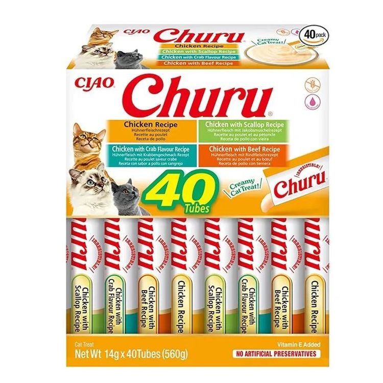 CHURU gato snack variedades de pollo 40 uds