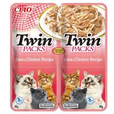 CHURU gato snack twin packs atun y pollo caldo atun 2x40 gr