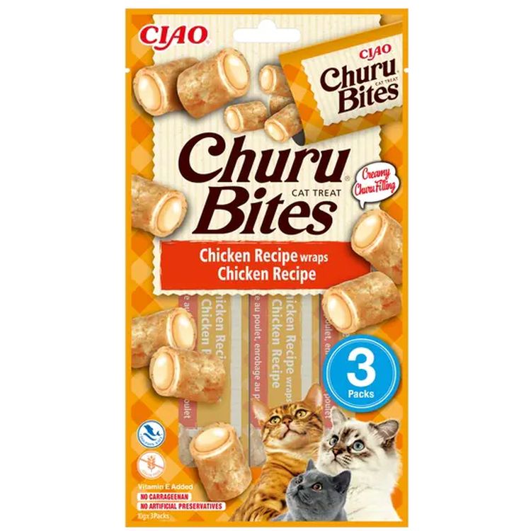 CHURU gato snack bites pollo 3x10 gr