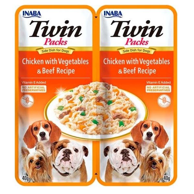 CHURU perro Twin pollo verduras ternera con caldo de pollo 2x40 gr