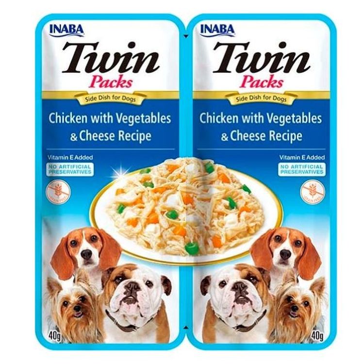 CHURU perro Twin pollo verduras queso con caldo de pollo 2x40 gr
