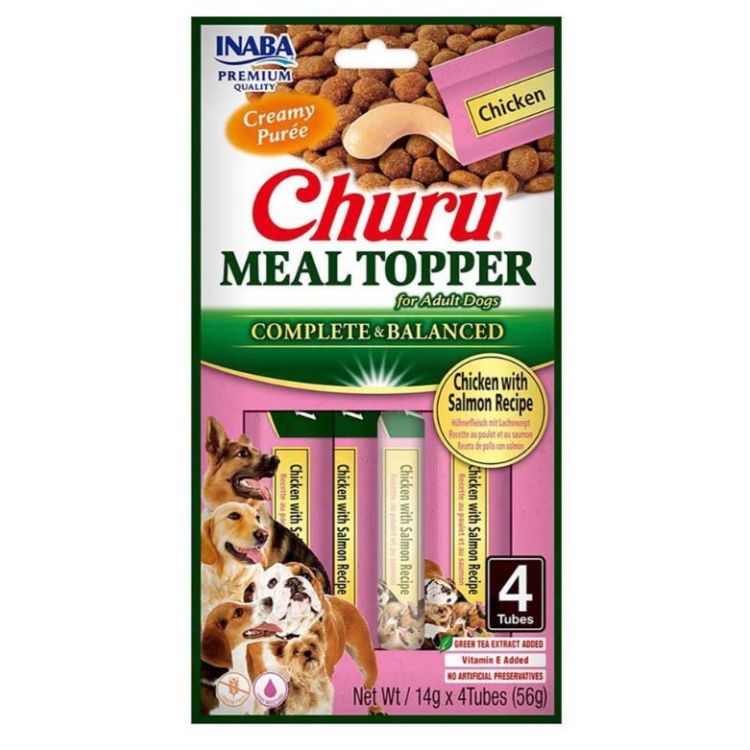 CHURU perro snack Meal topper pollo y salmon