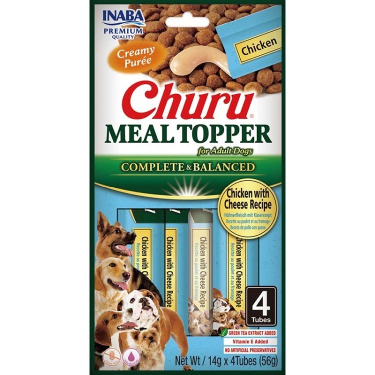 CHURU perro snack Meal topper pollo y queso