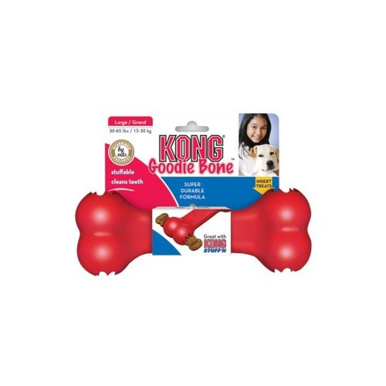 KONG perro juguete hueso goodie bone rojo talla l