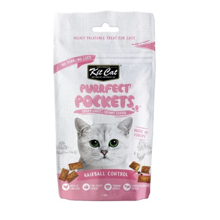 KIT CAT gato snack Purrfect Pockets Hairball Control 60 gr