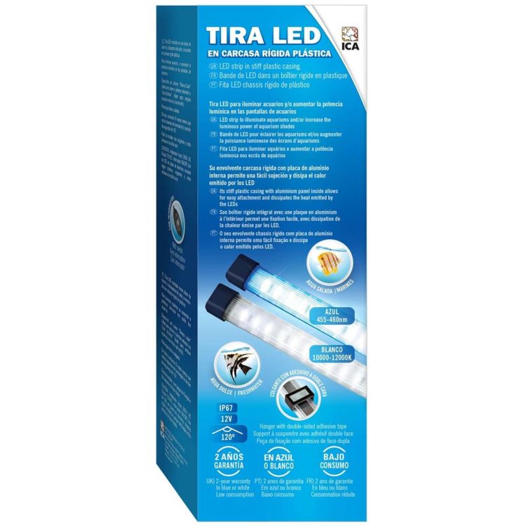 ICA tira led carcasa rigida plástica azul 87.5 cm